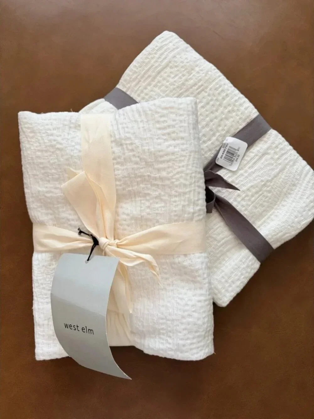 NWT West Elm Silky TENCEL™‎ & Cotton Matelasse Euro Shams - Set of 2